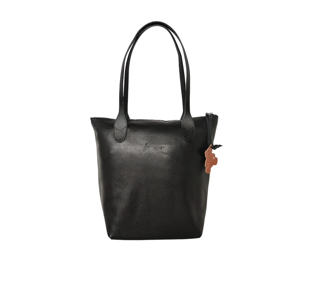 SIMONA - Shopper verticale - Borsa con maniglie in pelle - pelle martellata
