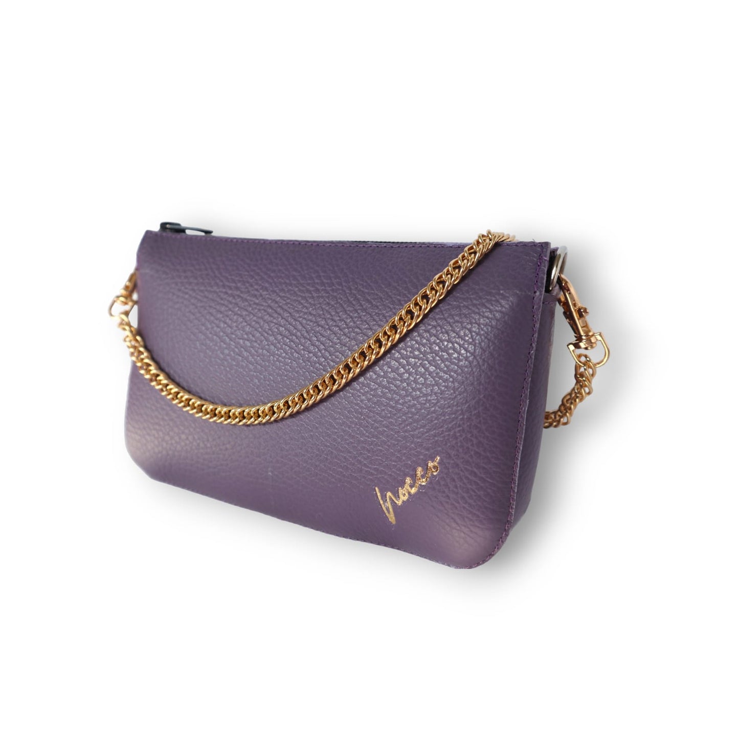 CAMILLA - pochette donna con catena in pelle martellata